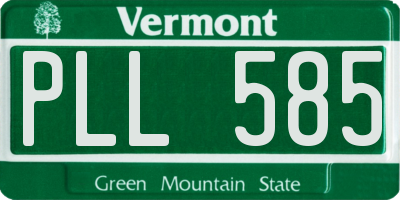 VT license plate PLL585