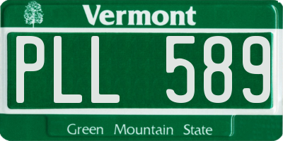 VT license plate PLL589