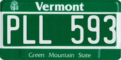 VT license plate PLL593