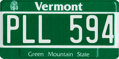 VT license plate PLL594