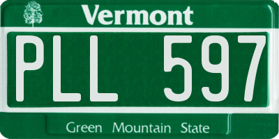 VT license plate PLL597