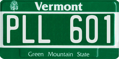 VT license plate PLL601