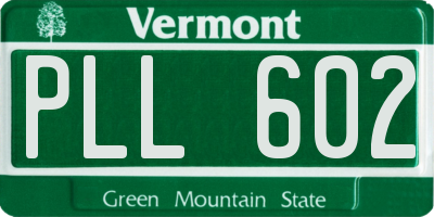 VT license plate PLL602