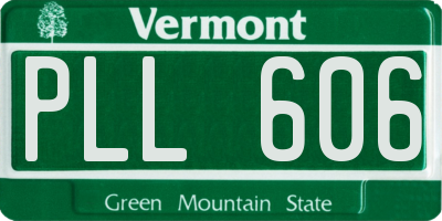 VT license plate PLL606