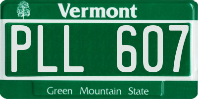 VT license plate PLL607
