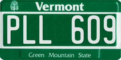VT license plate PLL609