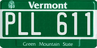 VT license plate PLL611