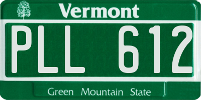 VT license plate PLL612