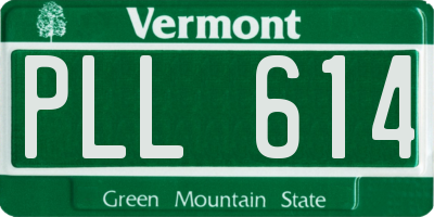 VT license plate PLL614
