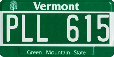 VT license plate PLL615