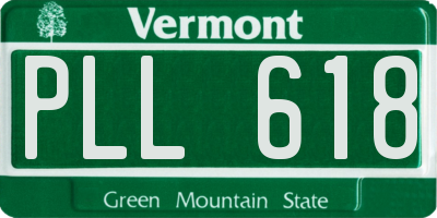 VT license plate PLL618