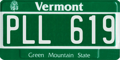 VT license plate PLL619