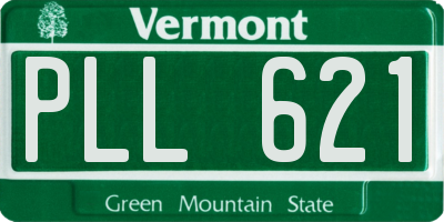 VT license plate PLL621