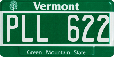 VT license plate PLL622