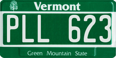VT license plate PLL623