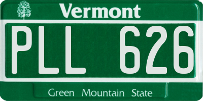 VT license plate PLL626
