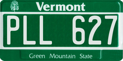 VT license plate PLL627