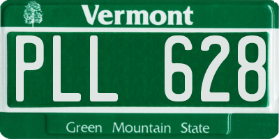 VT license plate PLL628