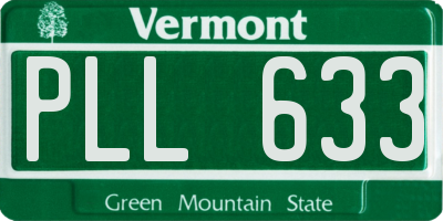 VT license plate PLL633