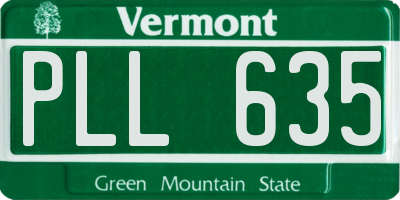 VT license plate PLL635