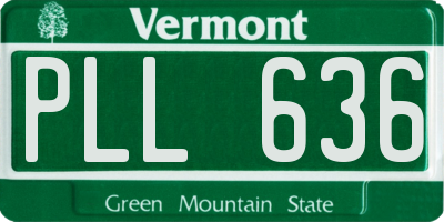 VT license plate PLL636