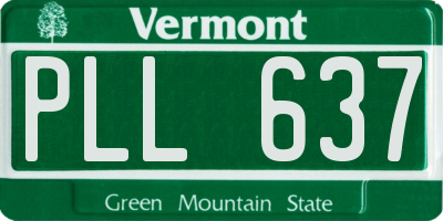 VT license plate PLL637