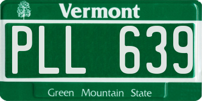 VT license plate PLL639