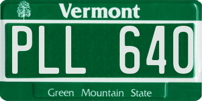 VT license plate PLL640