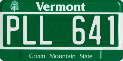 VT license plate PLL641