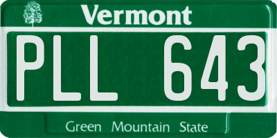 VT license plate PLL643