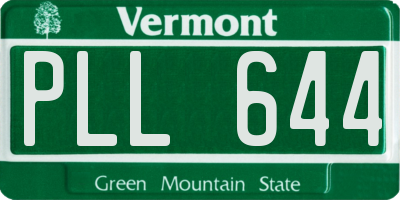VT license plate PLL644
