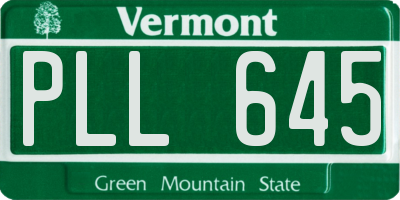 VT license plate PLL645