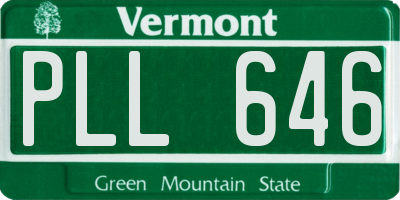 VT license plate PLL646