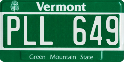 VT license plate PLL649