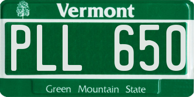 VT license plate PLL650