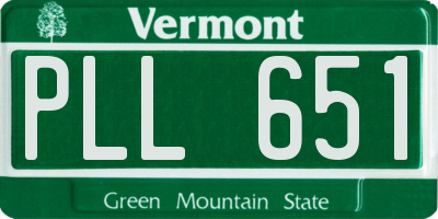 VT license plate PLL651