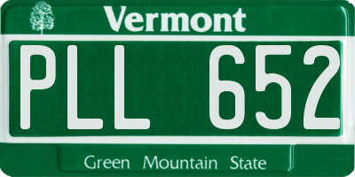 VT license plate PLL652