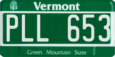 VT license plate PLL653
