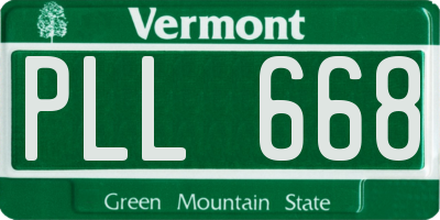VT license plate PLL668