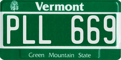 VT license plate PLL669