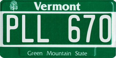 VT license plate PLL670