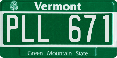 VT license plate PLL671