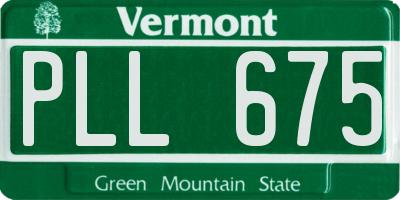 VT license plate PLL675