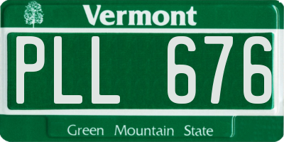VT license plate PLL676
