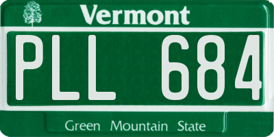 VT license plate PLL684