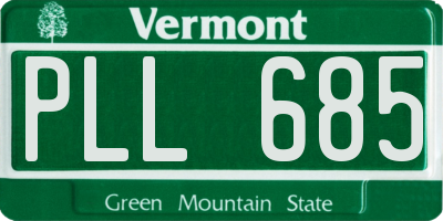 VT license plate PLL685