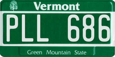 VT license plate PLL686