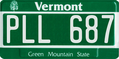 VT license plate PLL687