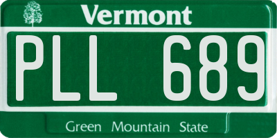 VT license plate PLL689
