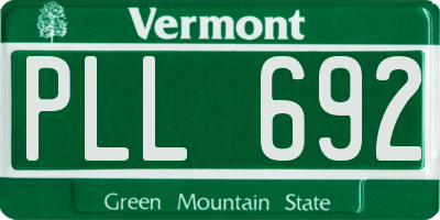VT license plate PLL692